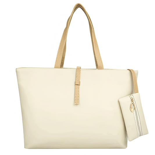Bolso de Mano | Ivory Tote Handbag Fashion Leather