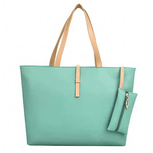 Bolso de Mano | Mint Green Tote Handbag Fashion Leather